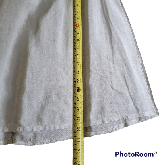 Plus size 1x Italian Made white linen sleeveless top by TERZO MILLENNIO - Picture 5 of 7